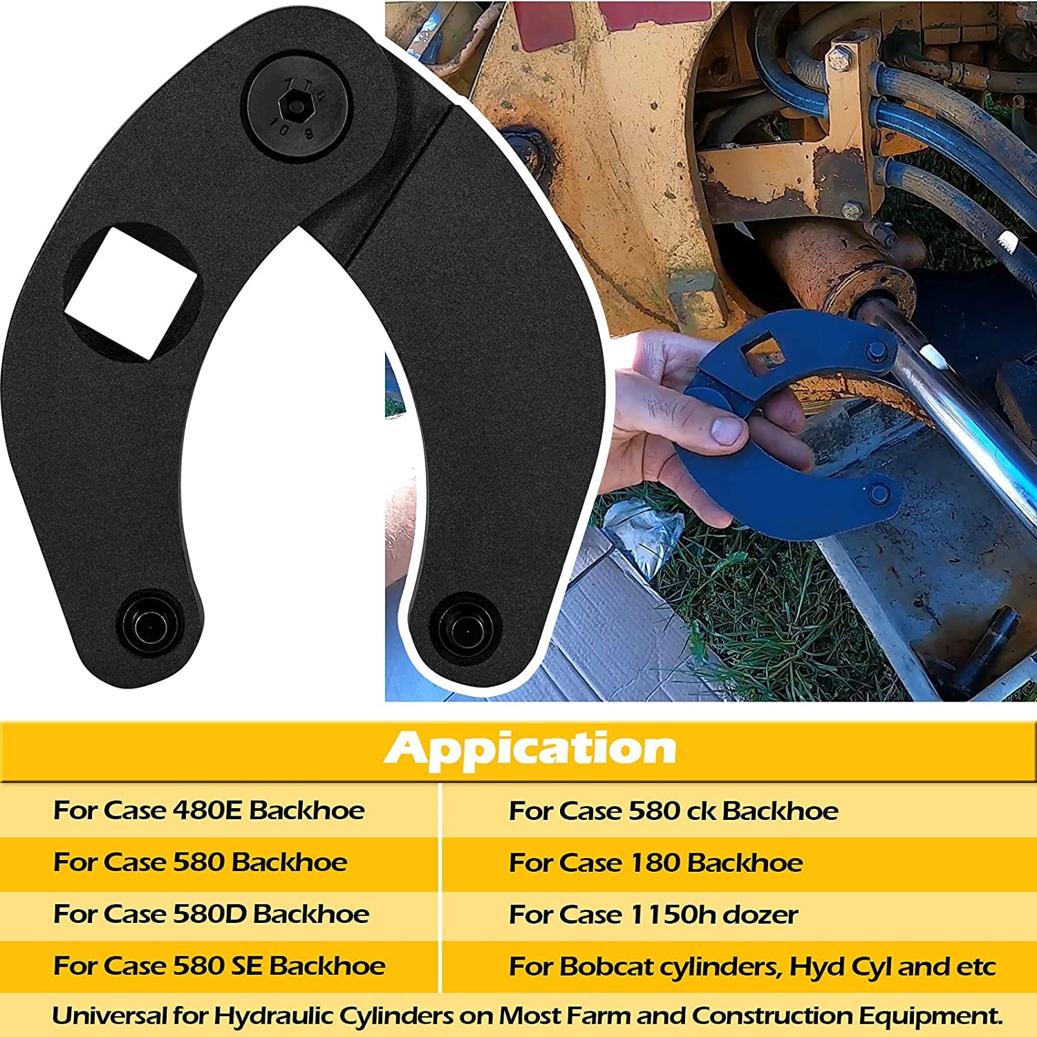 1266 7463 Gland Nut Wrench for Hydraulic Cylinders on Skid Steer Loaders 2pcs