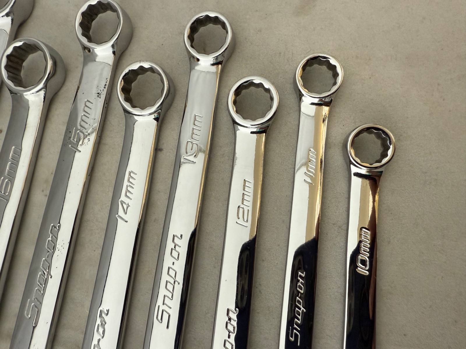 Snap on OEXM713B 13 Pc 12 Pt Metric Flex Drive Combo Wrench Set 10-22mm
