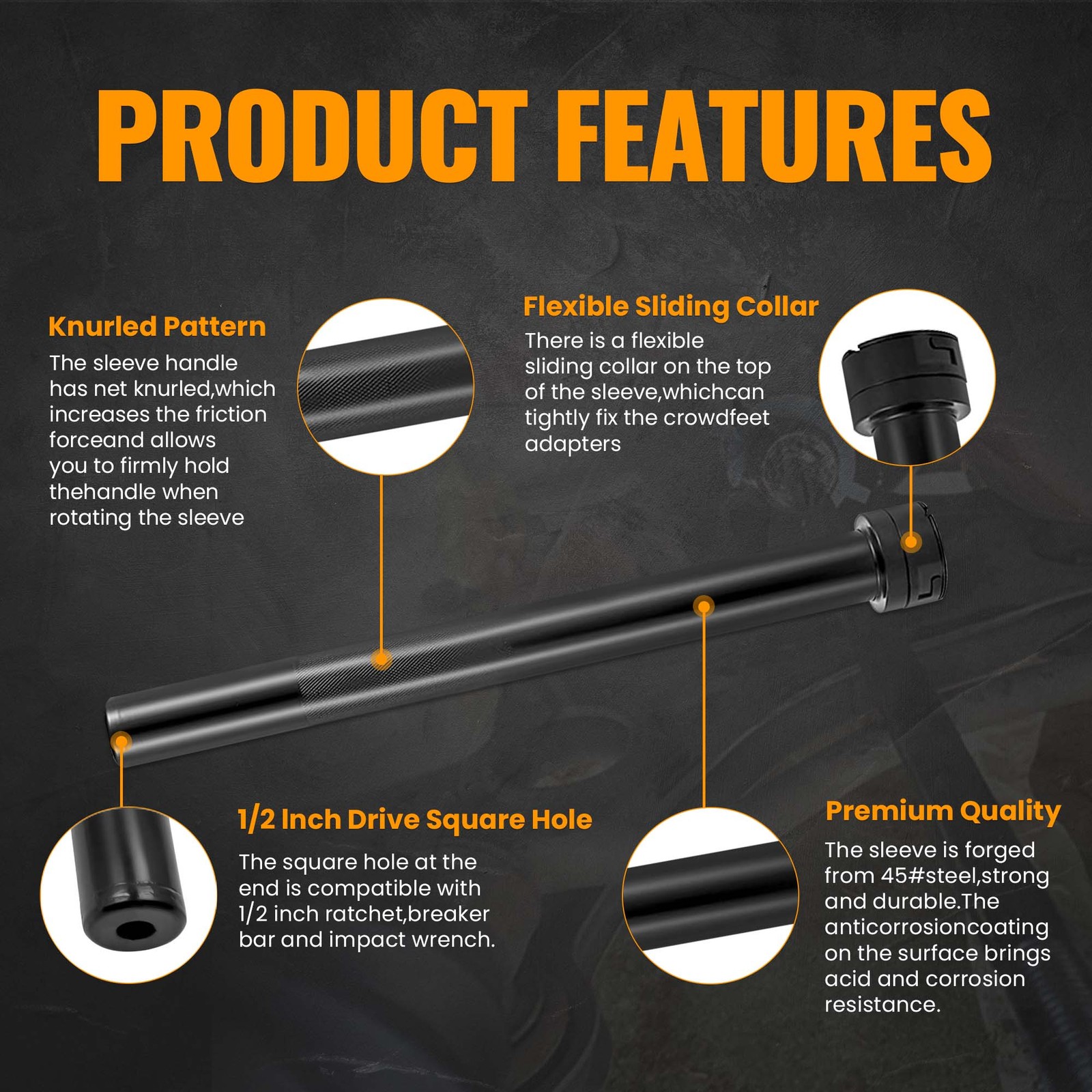 Dual Inner Tie Rod End Removal Installation Tie Rod Tool Set 1/2» Drive 33.6mm
