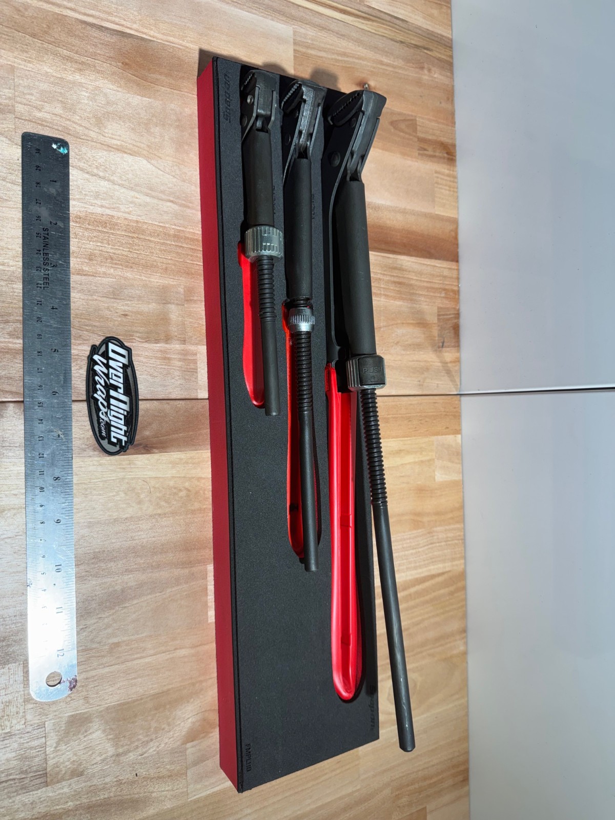 Snap-on Tools SPAIN NEW RED 3-Piece Quick Adjust Pliers Wrench Foam Set PWZ300FR