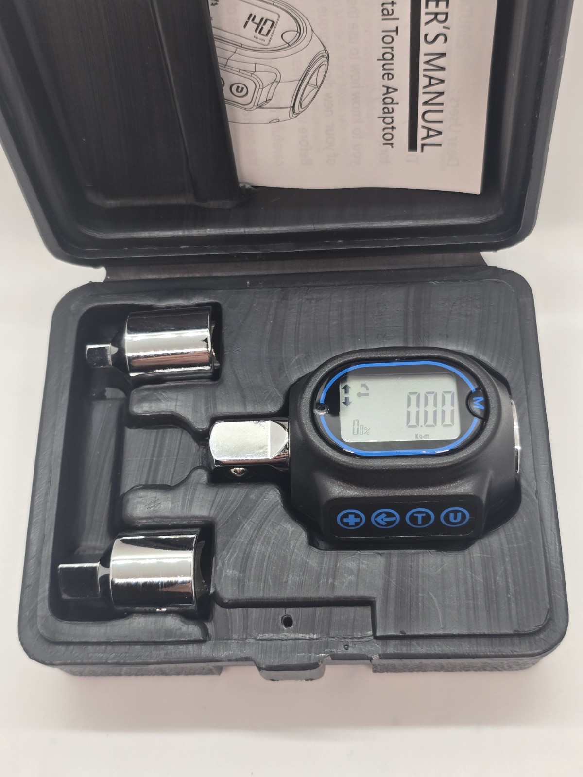 3-200 Nm Digital Display Torque Wrench Adapter 1/2 3/8 1/4 Drive Audible Alert ε