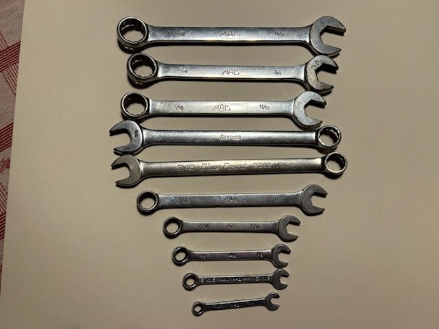 Mac Tools 10pc 12pt SAE combination wrench Cw Set CW 1/4 thru 13/16 Wrenches lot