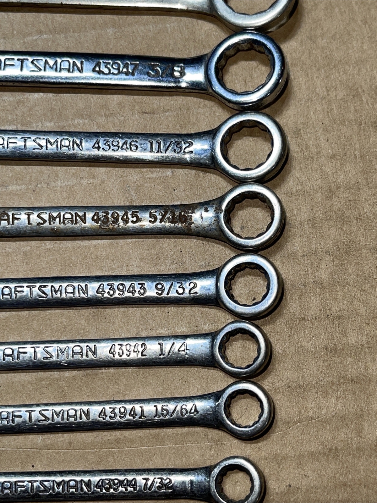 Vintage Sears Craftsman USA 8 Piece Combination Ignition Wrench SAE 13/64 – 7/16