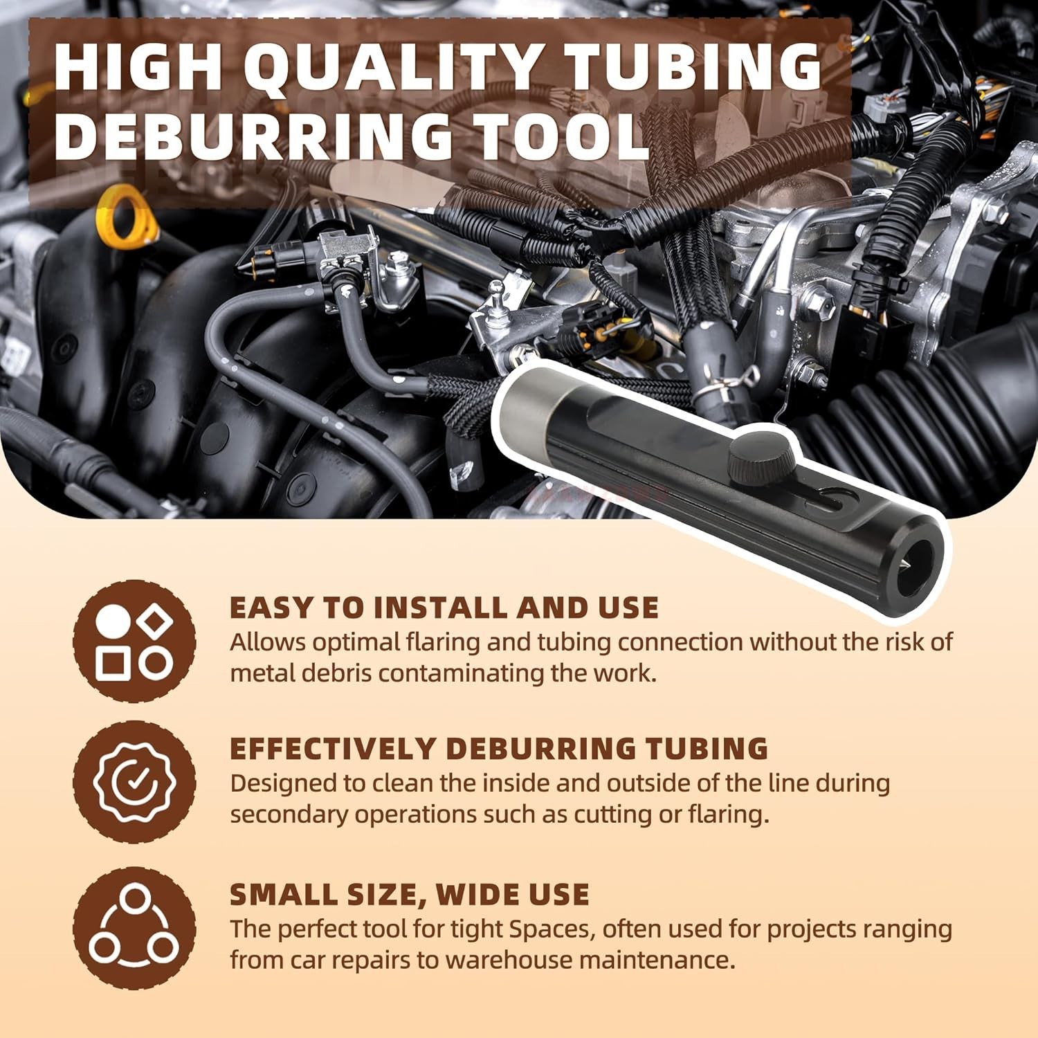Rimming & Deburring Tool 3/16″ to 1/2″ Brake Line Fuel Coolant Lines