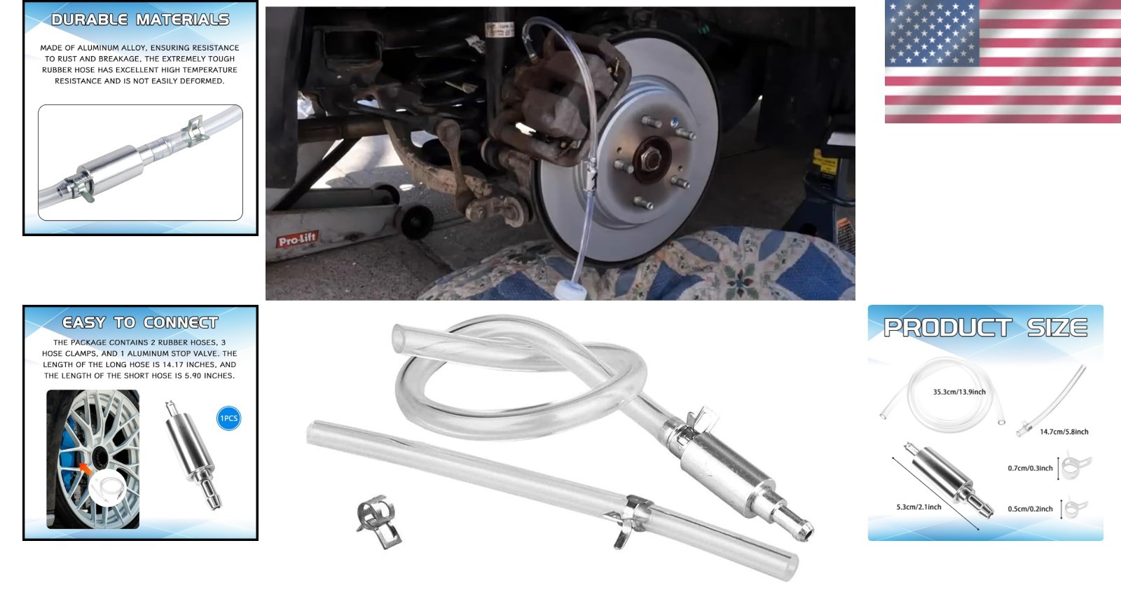 Durable Brake Bleeding Tool with Transparent Hose – Efficient Maintenance Kit