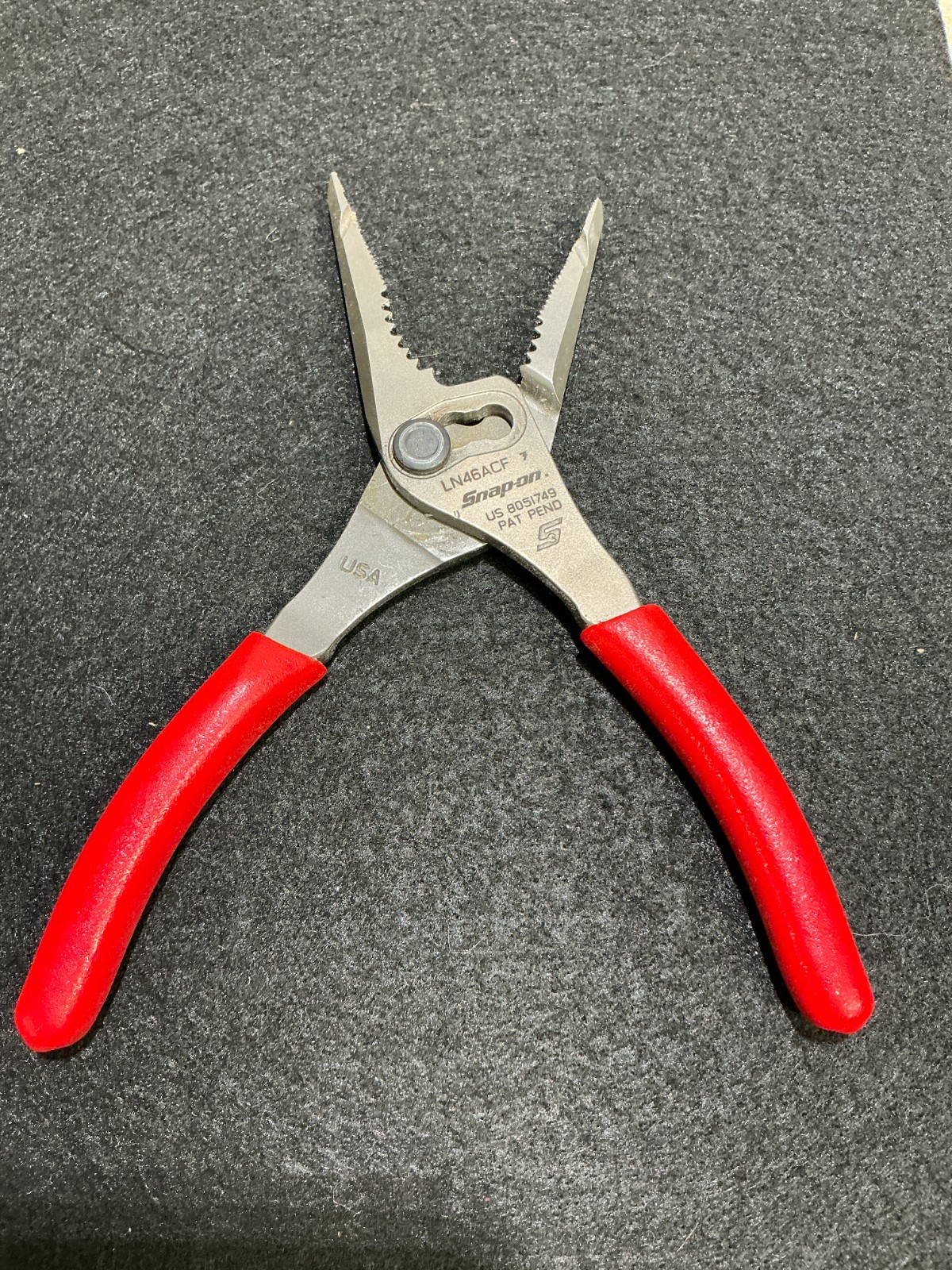 Snap On 7″ Long Red Soft Grip Slip Joint Pliers LN46ACF