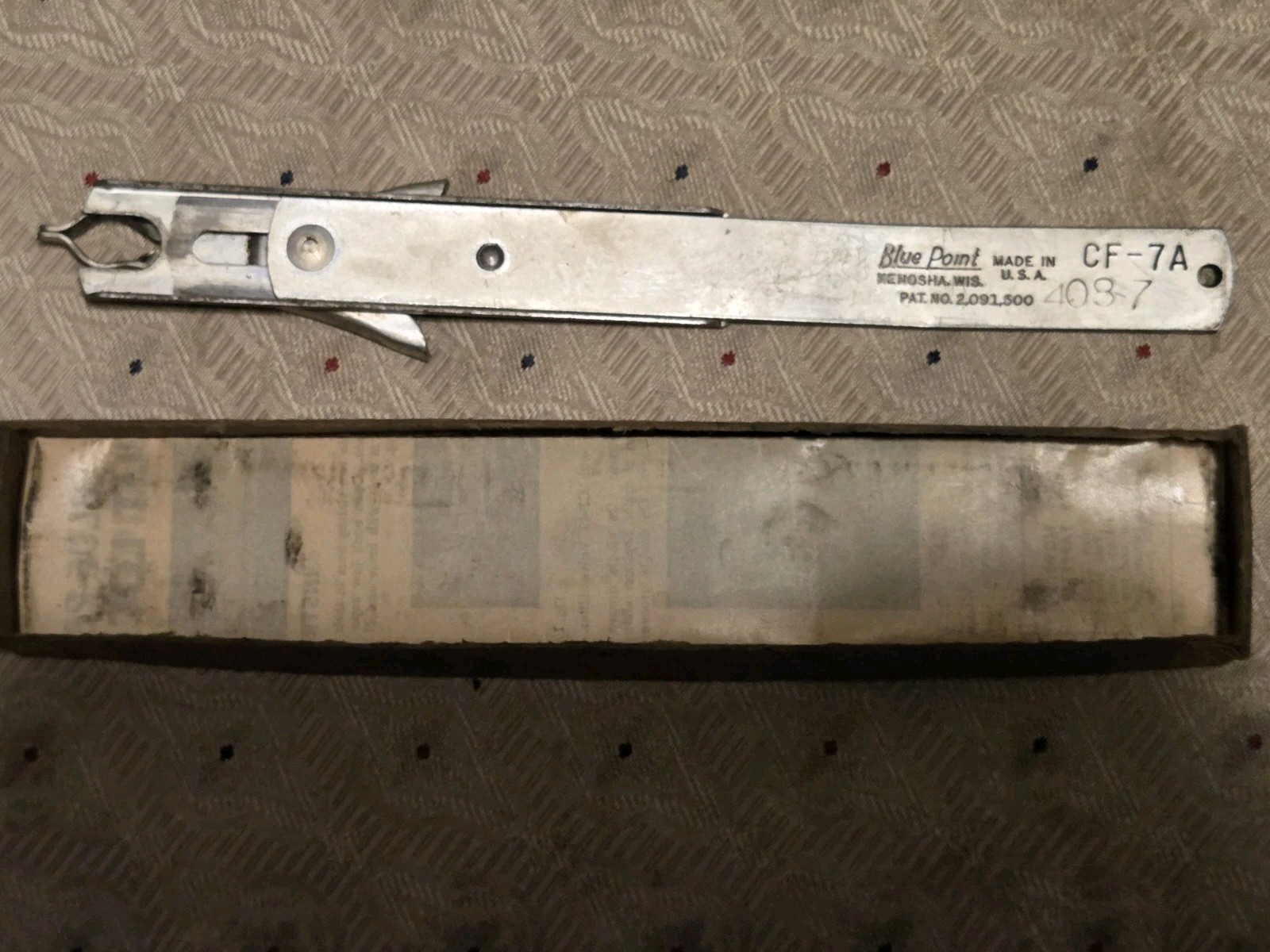 Vintage Blue Point/Snap-on Split Lock Replacer Tool CF-7B w/box & orig paper
