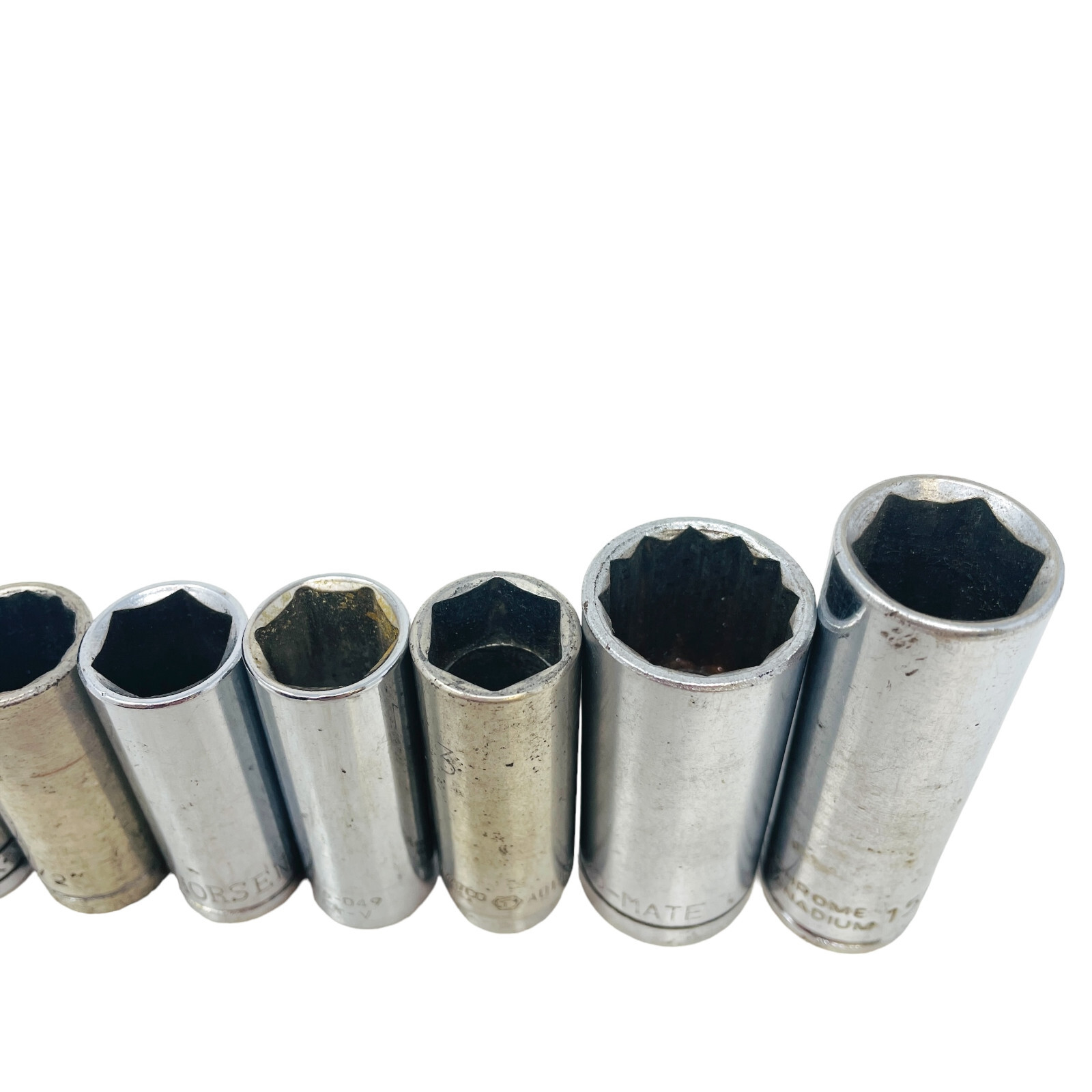 10 Pcs Craftsman, SK and Assorted 43577, 3/8, 1/2, 3/8 in Drive Deep Socket Set