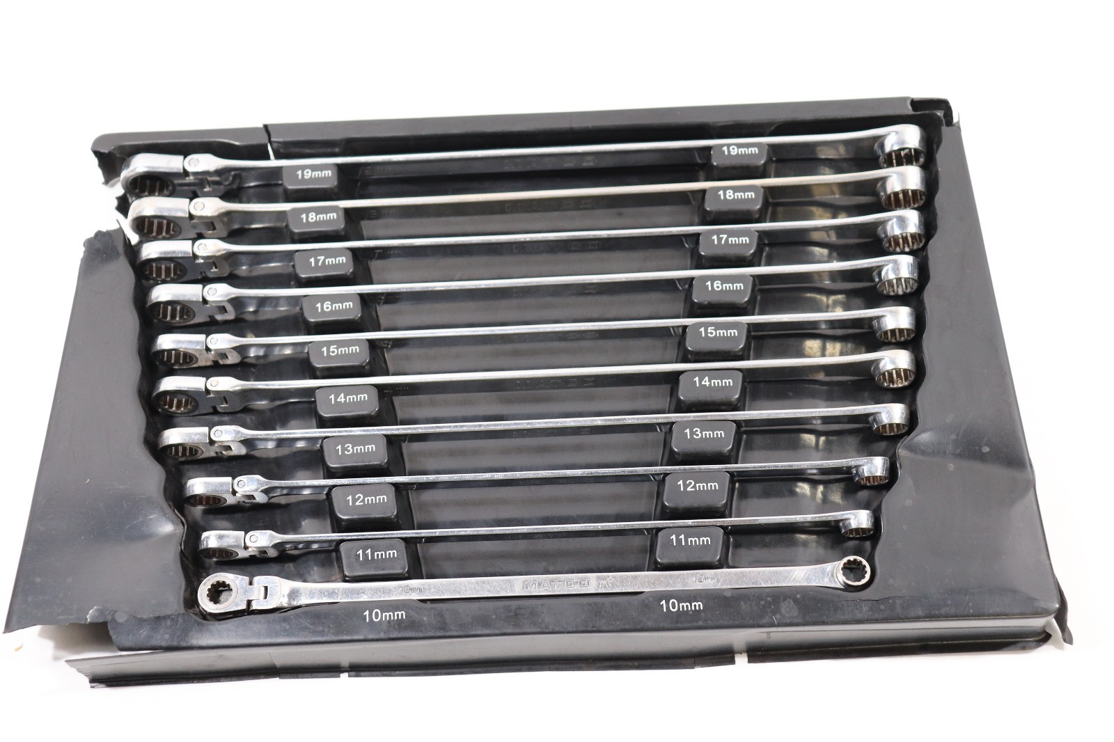 Matco Extra Long Flex Head Ratcheting Metric Wrench Set 10mm-19mm SRFBZLM102TA