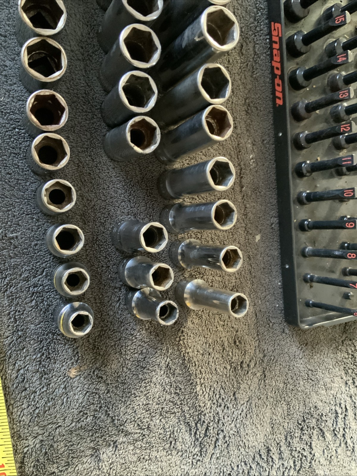 Snap On 3/8” Drive Shallow, Semi Deep And Deep Socket Sets, Missing 1….8-19mm…..