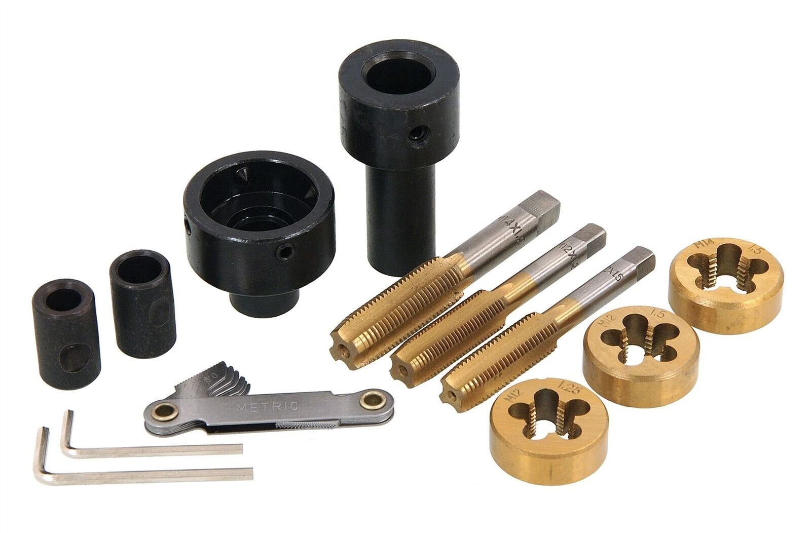 TAP AND DIE SET for WHEEL NUTS BOLTS & STUDS M12x 1.25mm M12x 1.5mm M14x 1.5mm