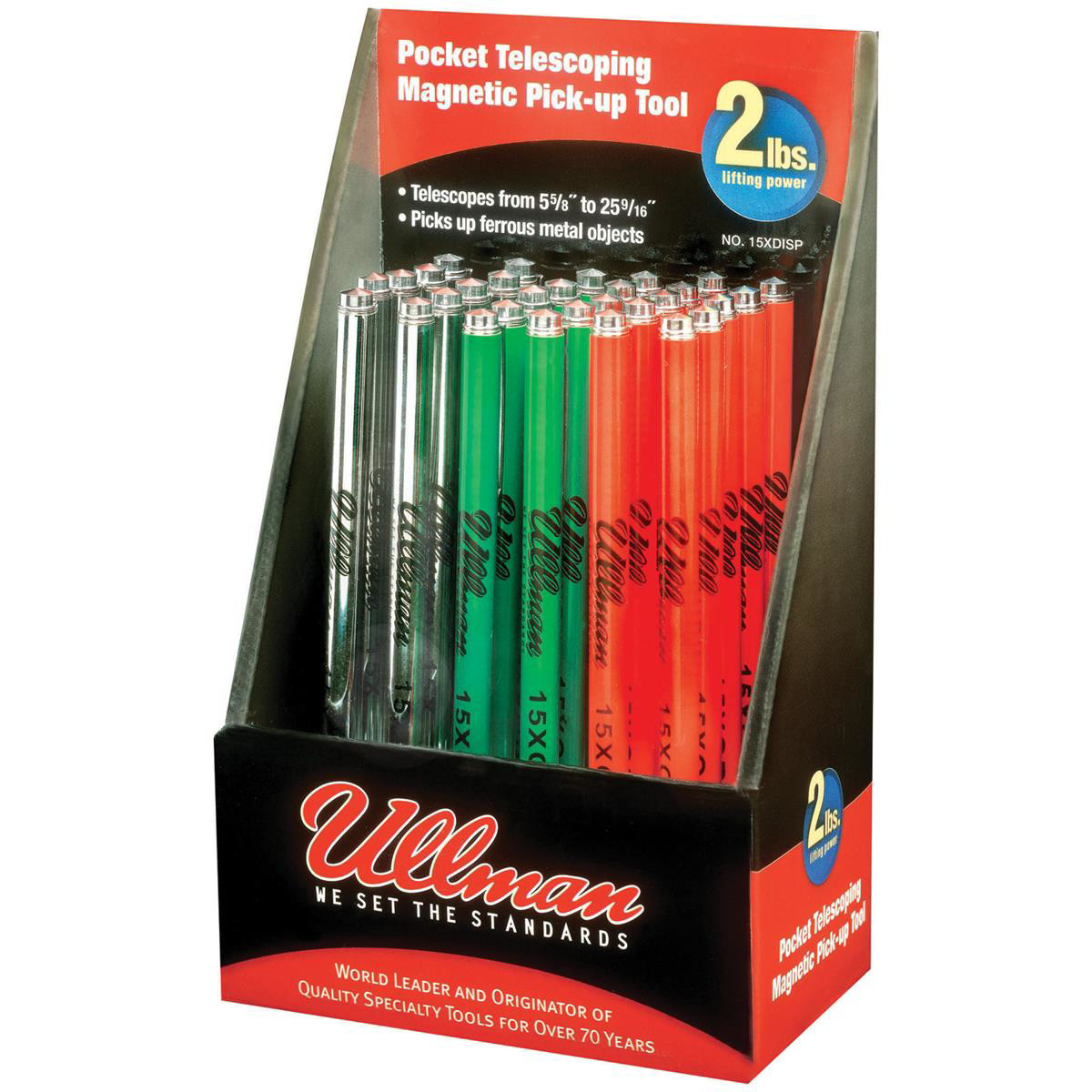 Ullman Devices 15XDISP Multicolor Pocket Telescopic Magnetic Tool Display