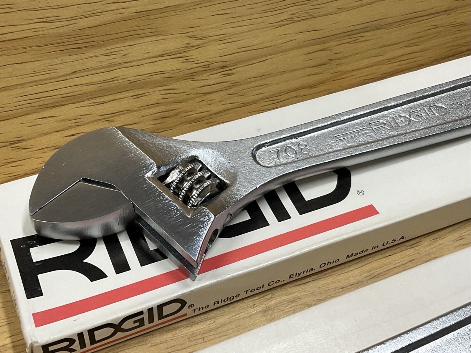 Vintage NOS Ridge Tool Co Ridgid 3 Pc Adjustable Wrench Set 8″ 10″ 12″ USA