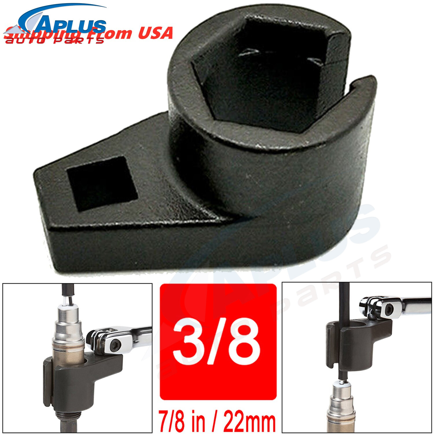 Oxygen Sensor Socket Wrench Set 6 Point O2 Remover Installer Tool Drive 3/8″ NEW