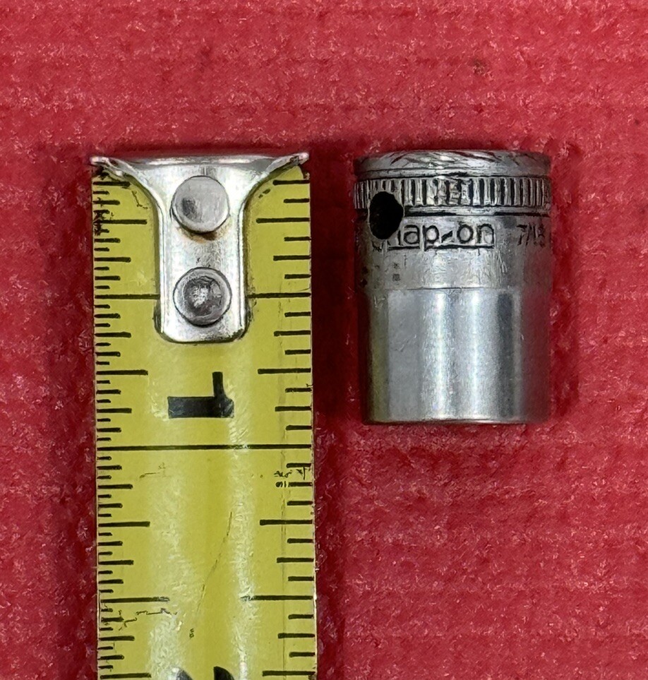 Early SNAP-ON TOOLS F-140, 3/8″ DRIVE SAE 7/16″ SHALLOW CHROME SOCKET 12PT USA