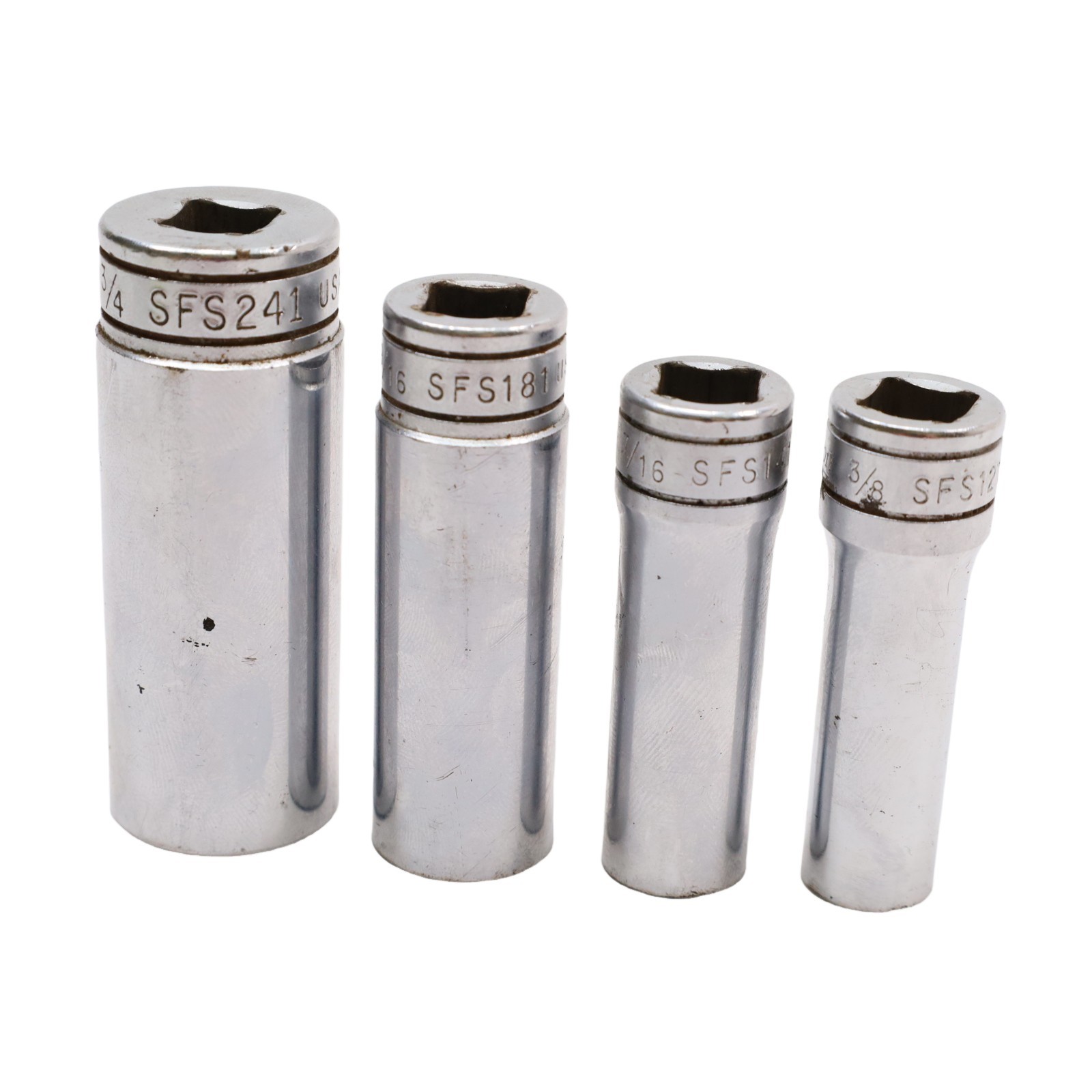 Snap-On Tools 211SFSY 4-Piece 3/8″ Drive 6-Point SAE Deep Socket Set