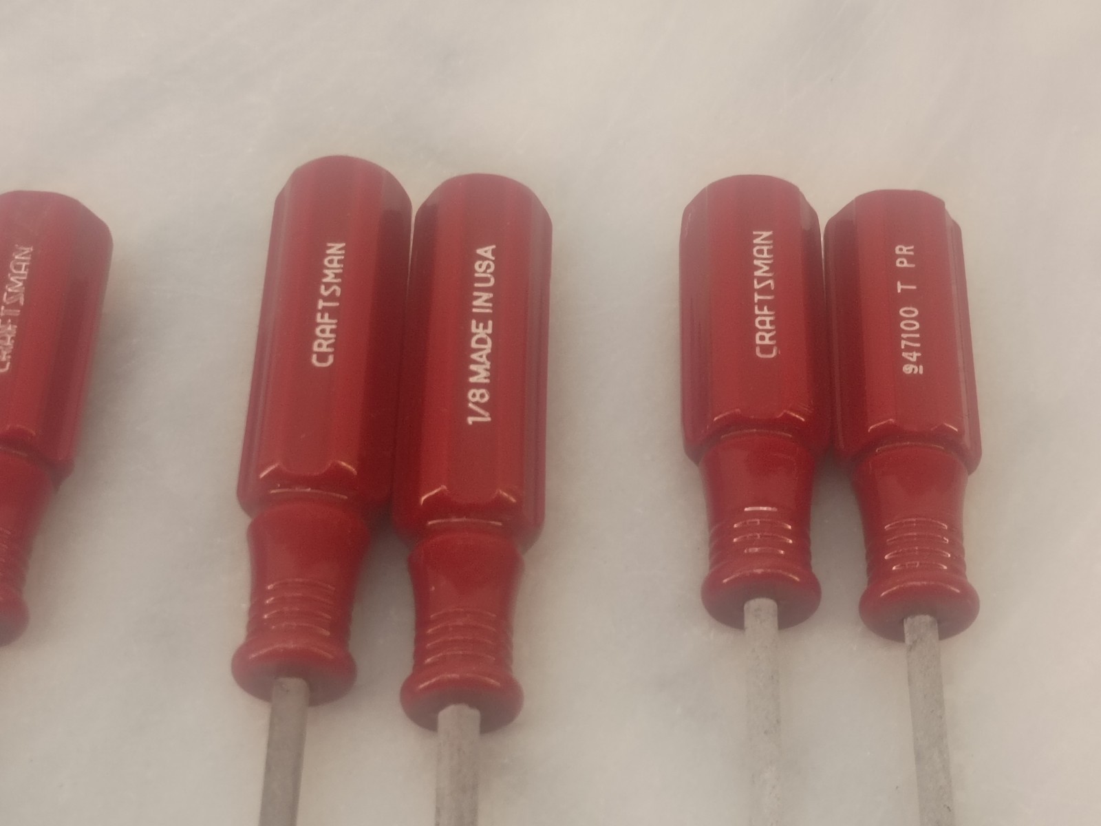 Lot Of 7 Vintage Craftsman USA Red Handle Mini Screwdrivers Phillips Regular