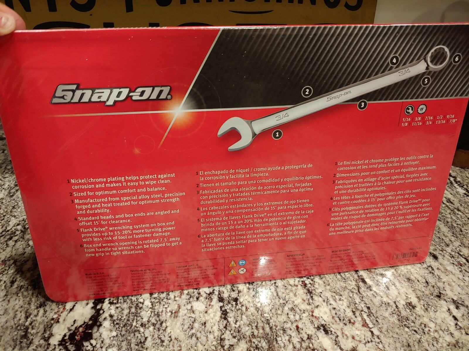 Snapon Tools 10pc Flank Drive Wrench Set 5/16-7/8 – SAE – SEALED
