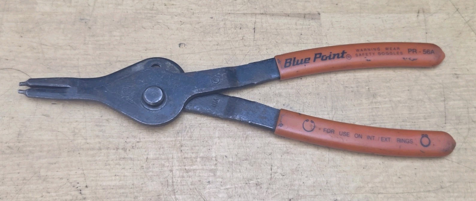 Blue Point PR56A – 9-1/4″ Long Straight Fixed Tip Convertible Snap Ring Pliers
