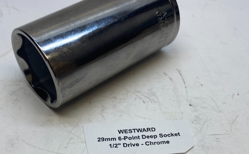 WESTWARD 29mm 6-Point Deep Socket – 1/2″ Drive – Chrome – Prepaid Shipping