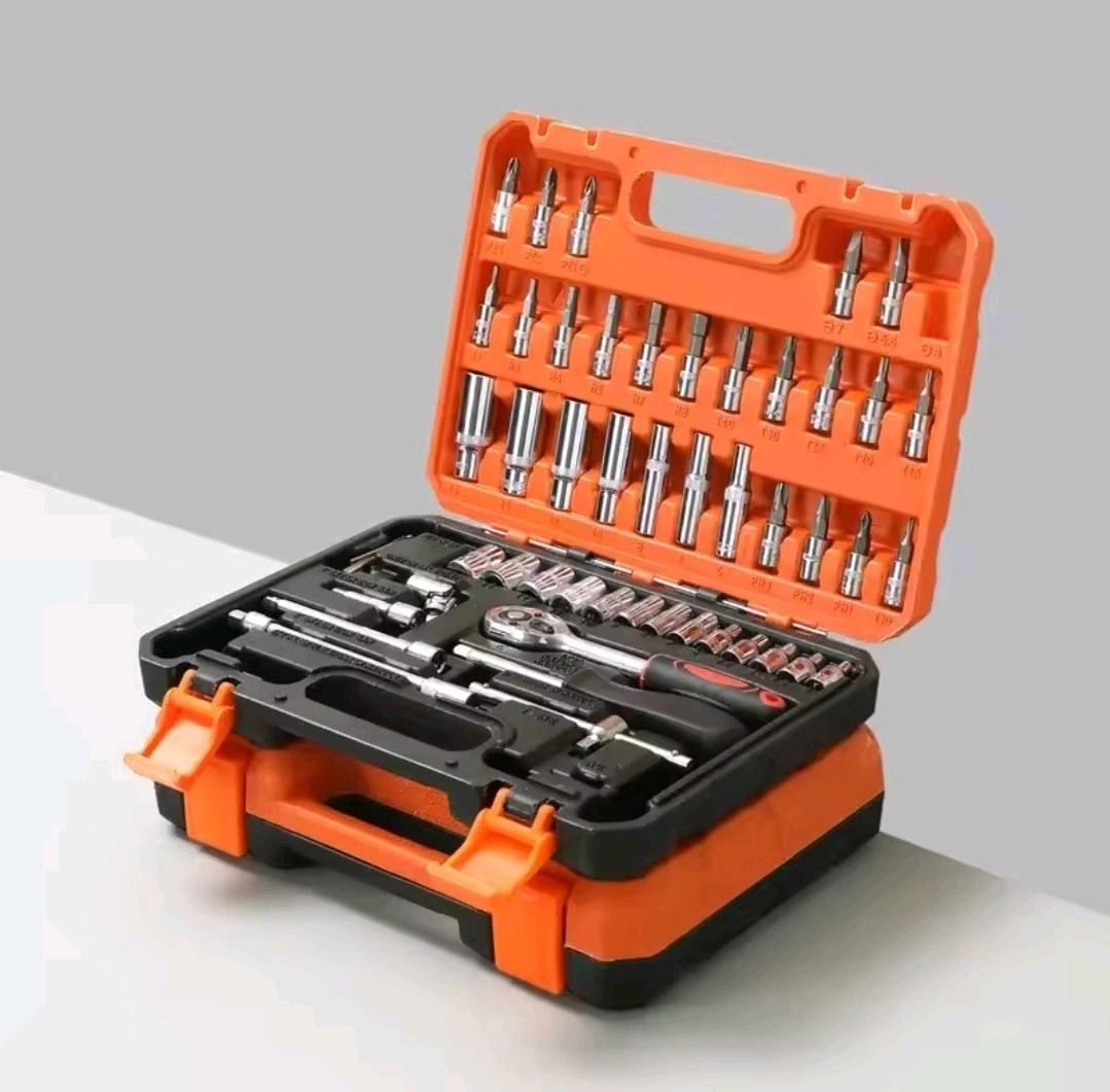 53Pcs Socket Set Car Repair Tool Ratchet Torque Wrench Kit 1/4″ Drive Set