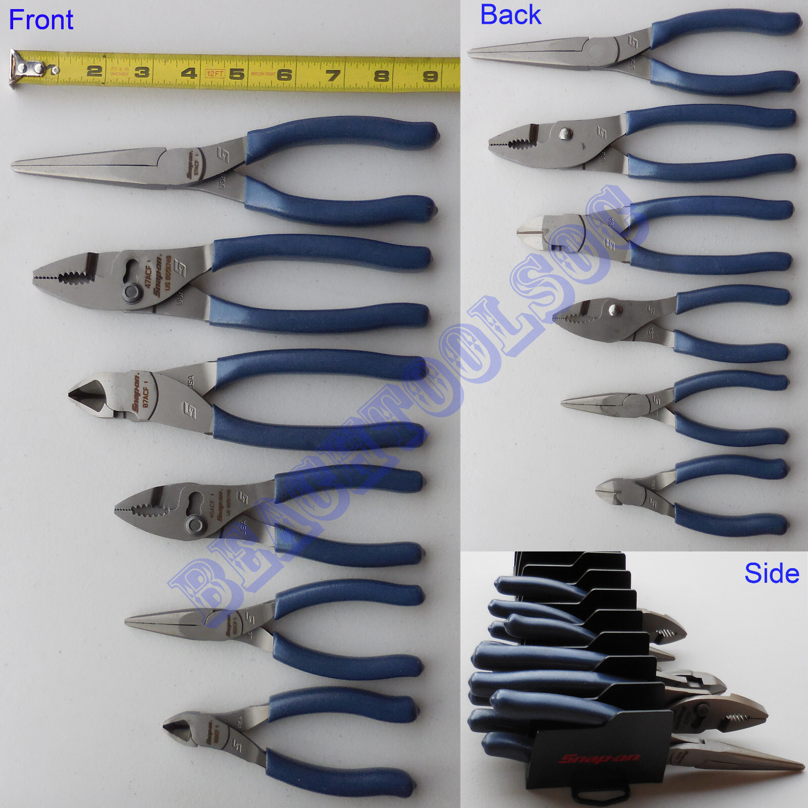 New Snap On Blue Essential Pliers 6 Pcs Set & Black Organizer – PL600ES1RKMB