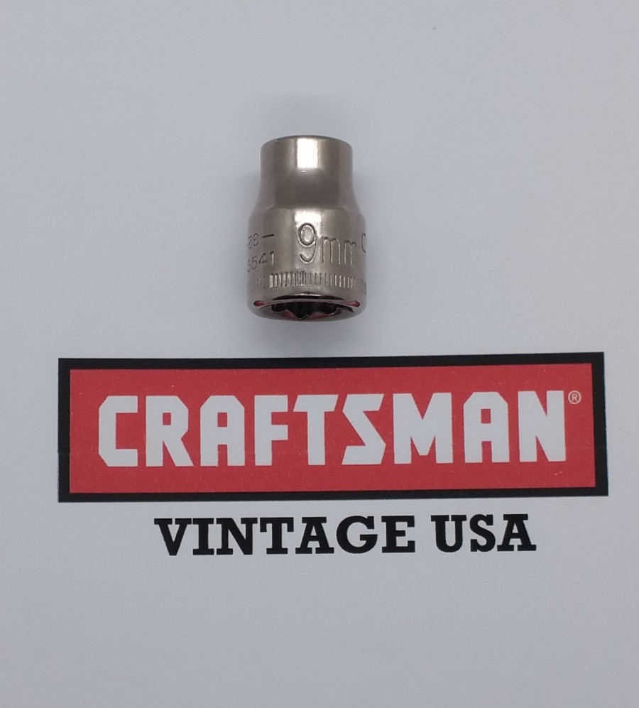 Vintage Craftsman 3/8″ Drive 9MM 6 Point Shallow Socket G2 43541 USA