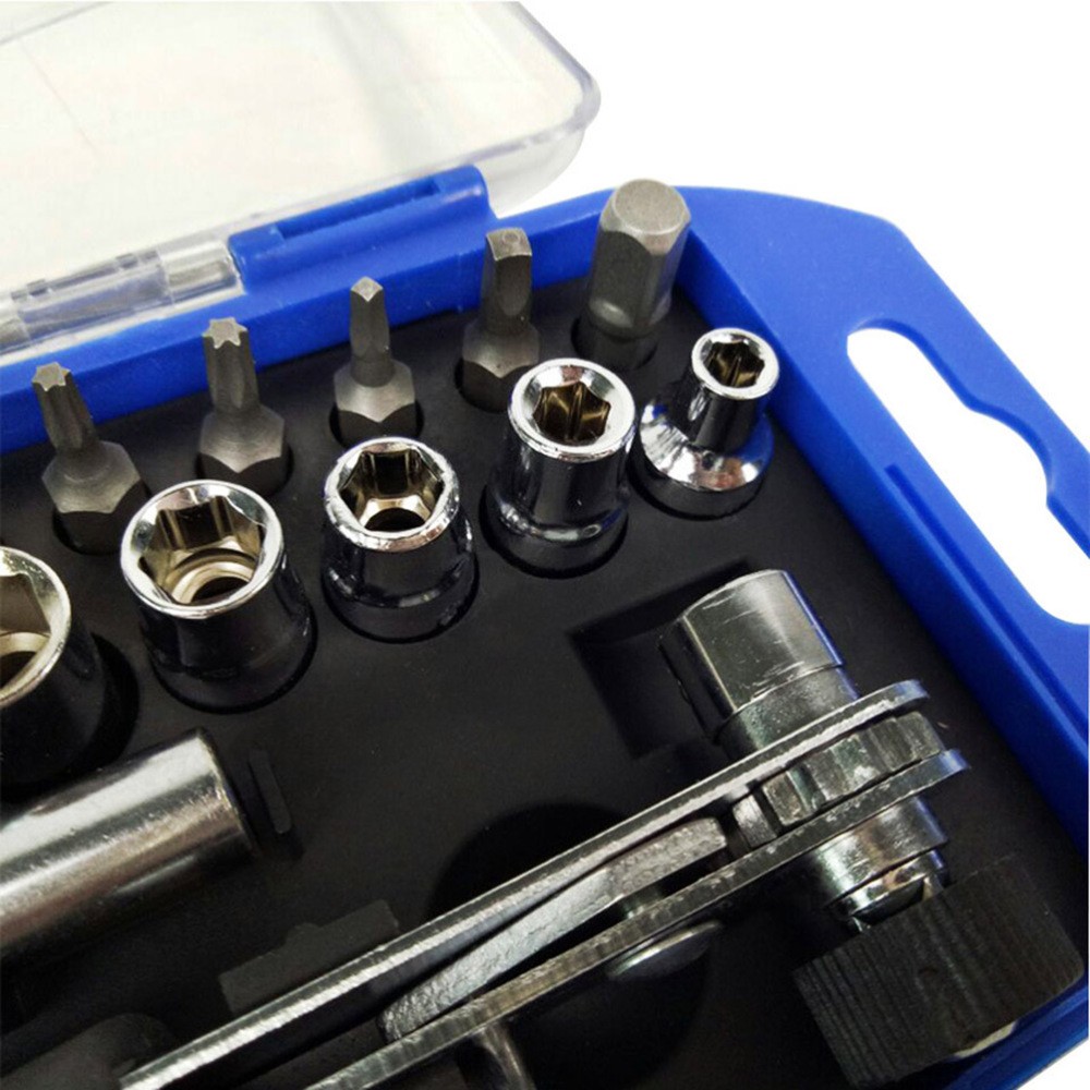 23X Multifunction Wrench Screwdriver Head Set Repair Ratchet Wrench Spanner US