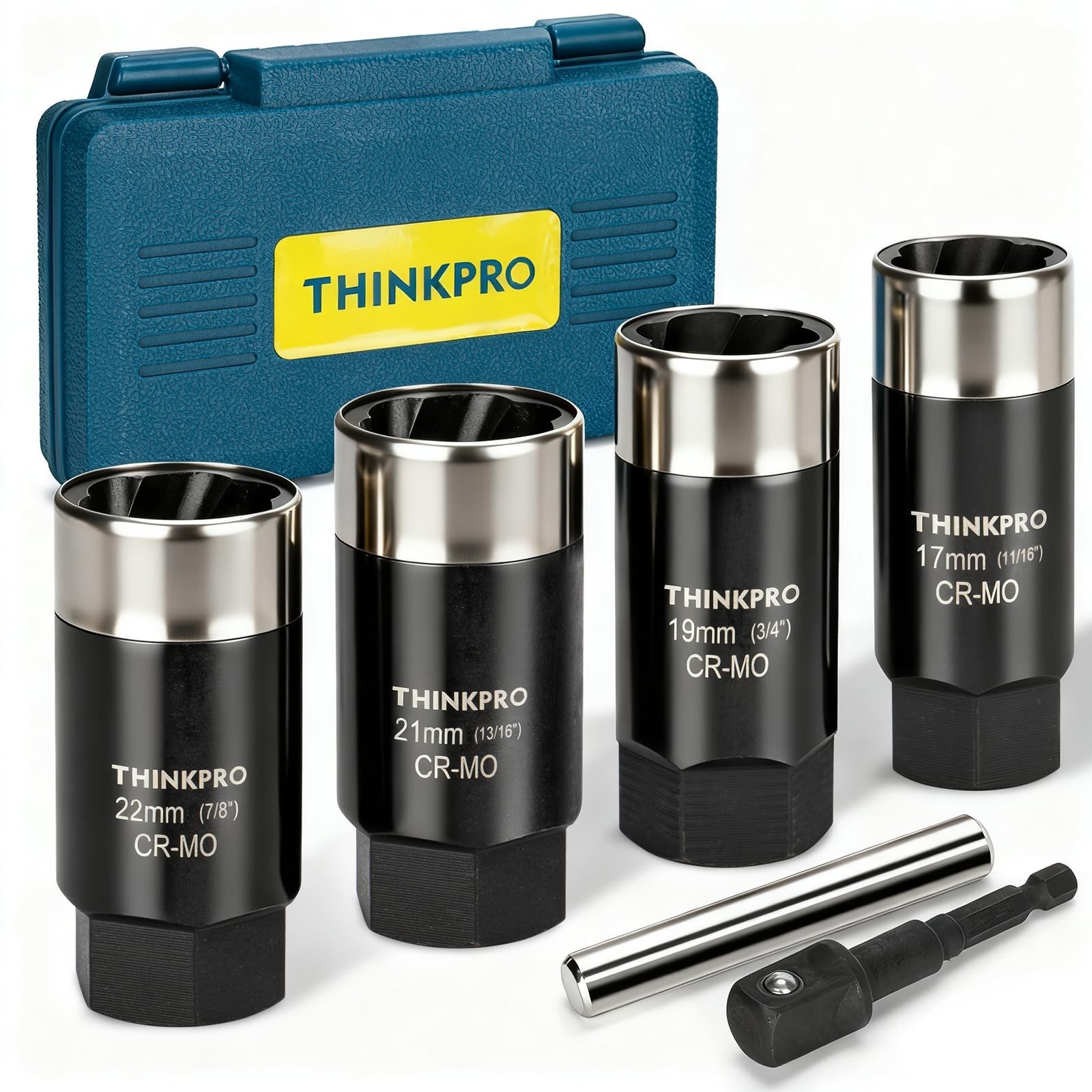 6-Piece Locking Lug Nut Removal Tool Set | Stripped Nut Extractor Kit, 1/2″ Driv