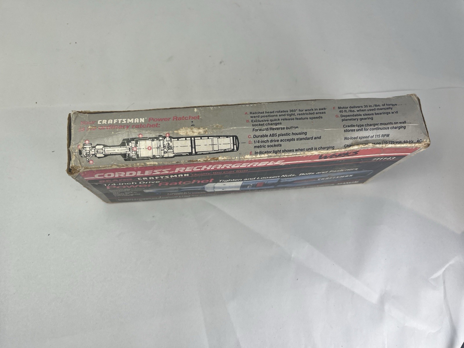 Vintage Craftsman 1/4” Drive Rechargeable Ratchet 9-11143 H