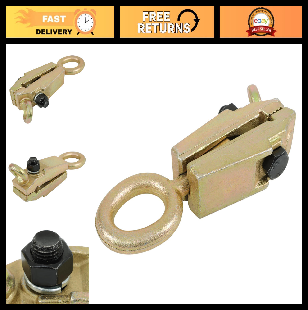 5 Ton 2-Way Frame Back Self-Tightening Grips Auto Body Repair Pull Clamp Tool