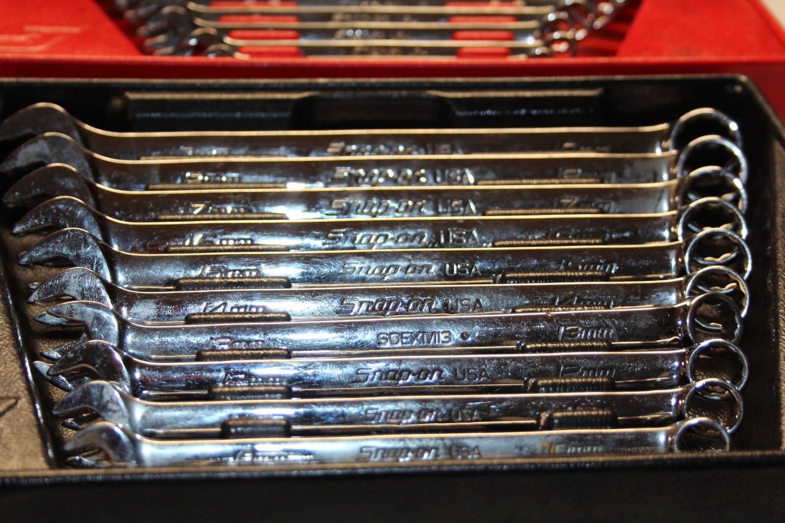 Snap-on SOEXM710 & SOEX710 20-Piece Flank Drive® Combination Wrench Set SAE & MM