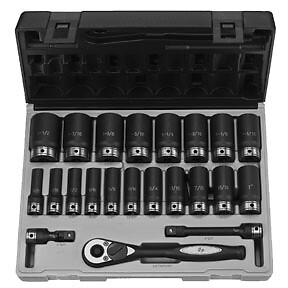 Grey Pneumatic 82222D 1/2″ Drive 12-Point SAE Socket Set 19 Pieces