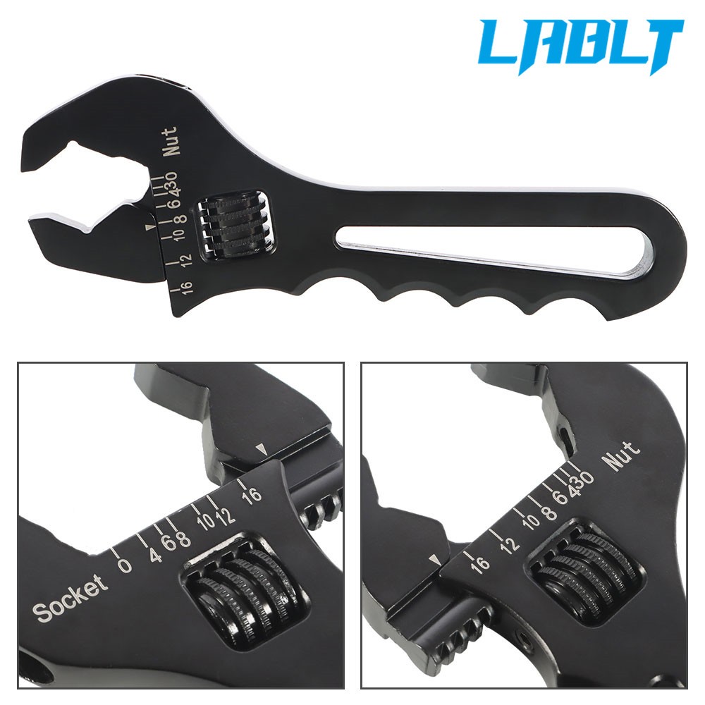 LABLT Adjustable Wrench Aluminum Tool Spanner for Hose End Fitting 3AN-16AN