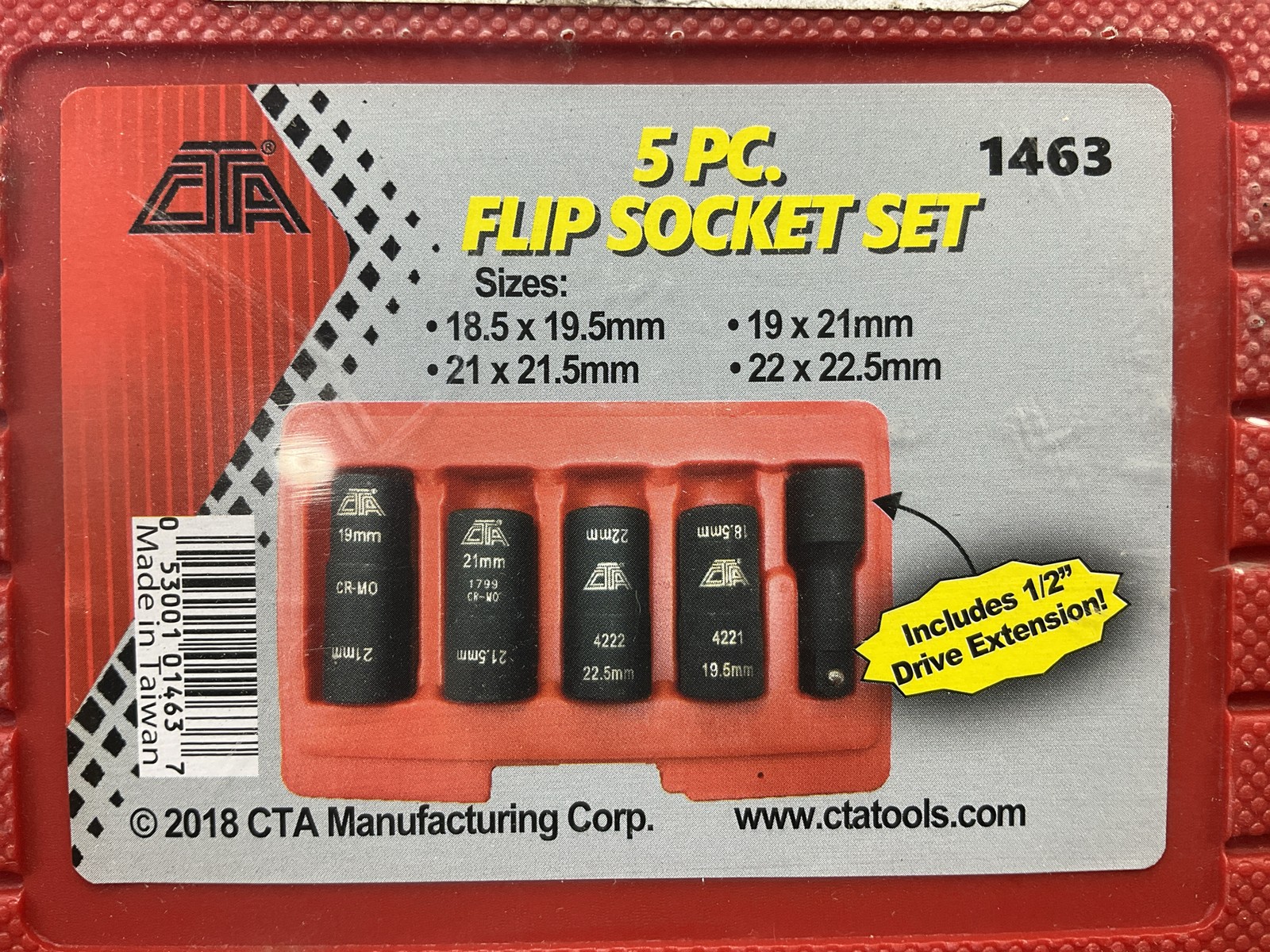 CTA 1463 Impact Flip Socket Set – Half Sizes For Damaged Swollen Wheel Bolts