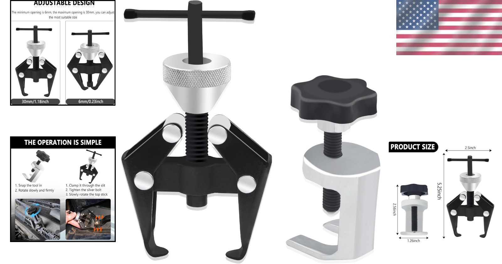 Professional Heavy-Duty Wiper Puller – Adjustable Carbon Steel Tool for Cars