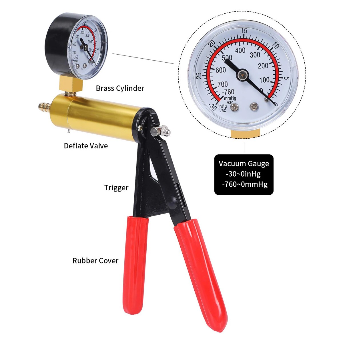 Hand Held Vacuum Pressure Pump Tester Set Brake Fluid Bleeder Bleeding Kit + Box