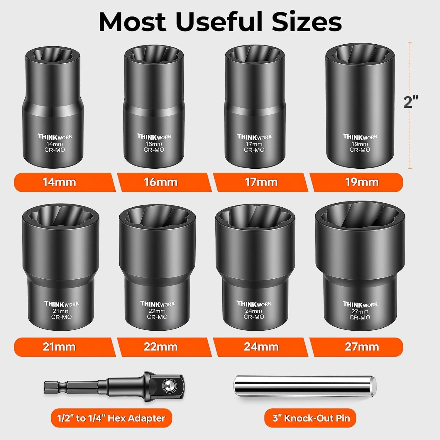 Lug Nut Remover Set – 1/2 Inch Drive