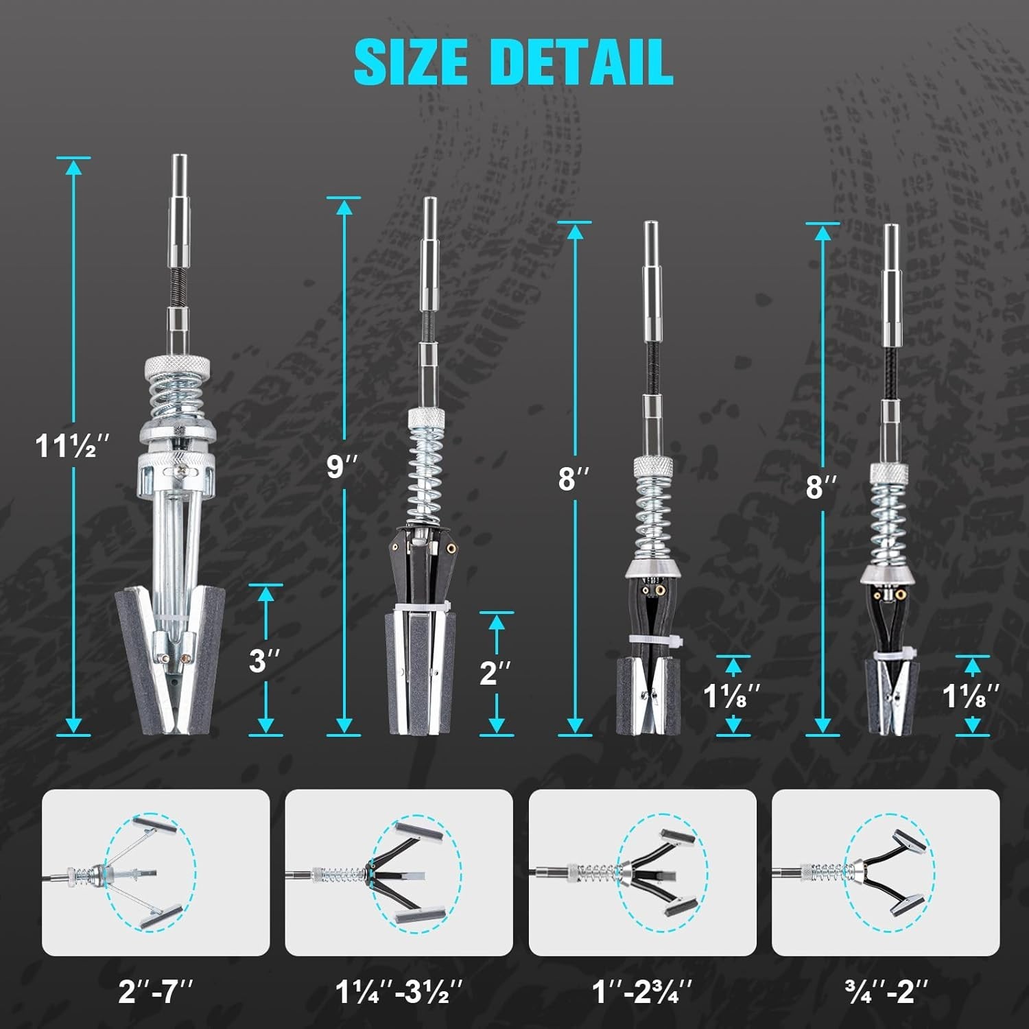 7-Piece Engine Cylinder Hone Kit – Precision Polishing Tools with Honing Stones