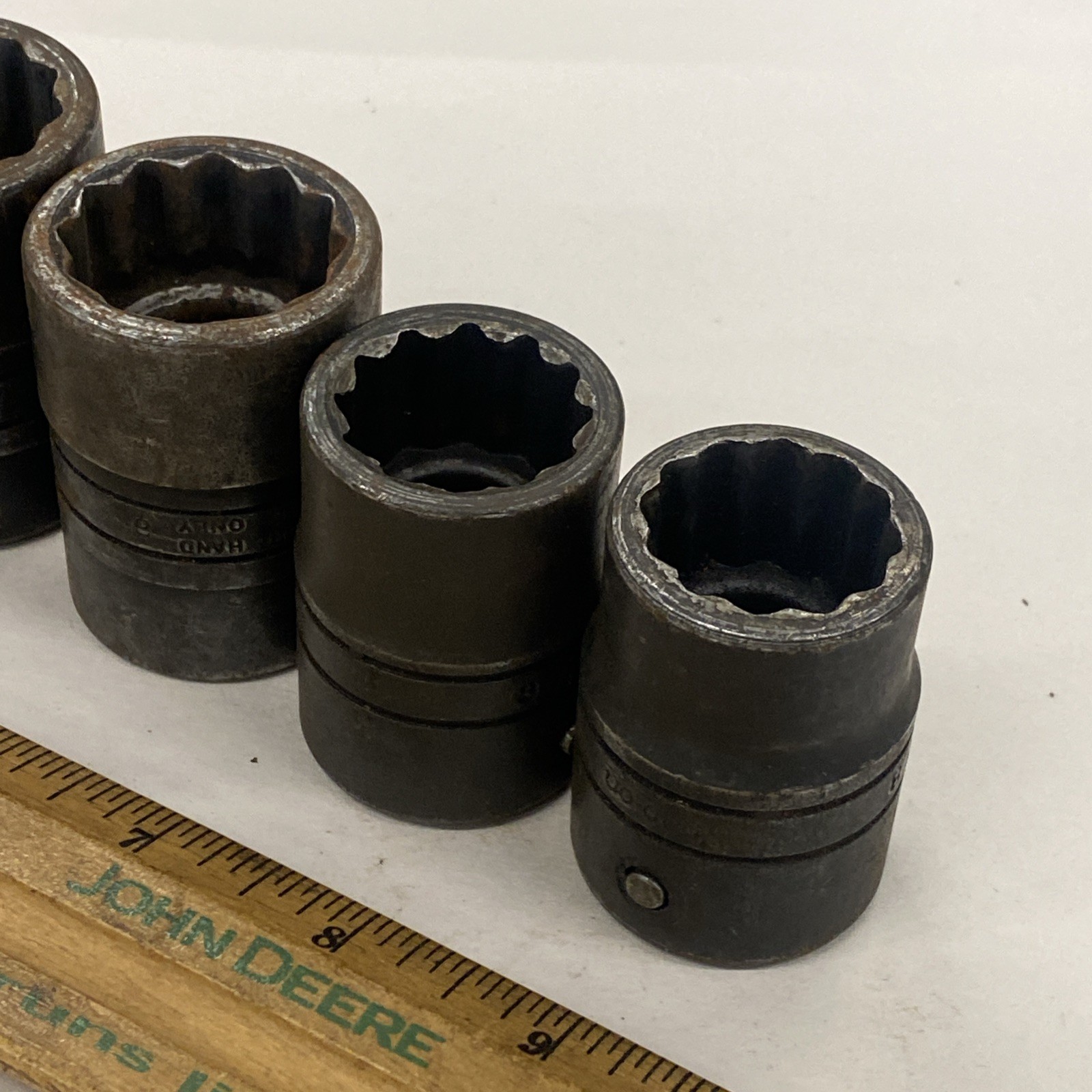 Lot of 5 Snap-on USA 3/4 drive GLDH-Series Impact SAE/Metric Sockets 12 pt M0774