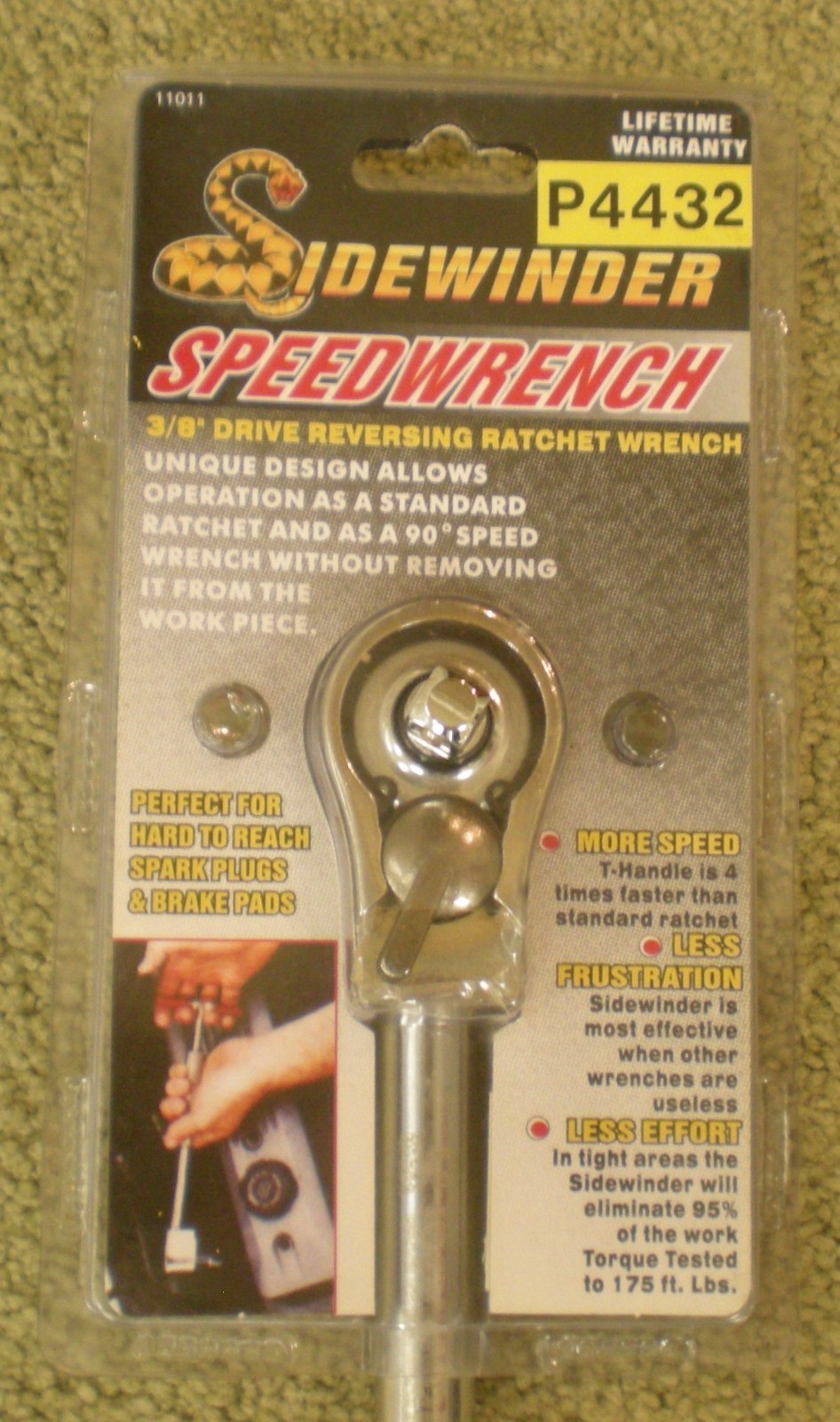 Sidewinder 3/8″ Drive Ratchet Speed Wrench with T-Handle