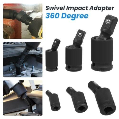 3x Universal Impact Socket Joint Kit 3/8″ 1/2″ 1/4″Extension Wobble Swivel Drive