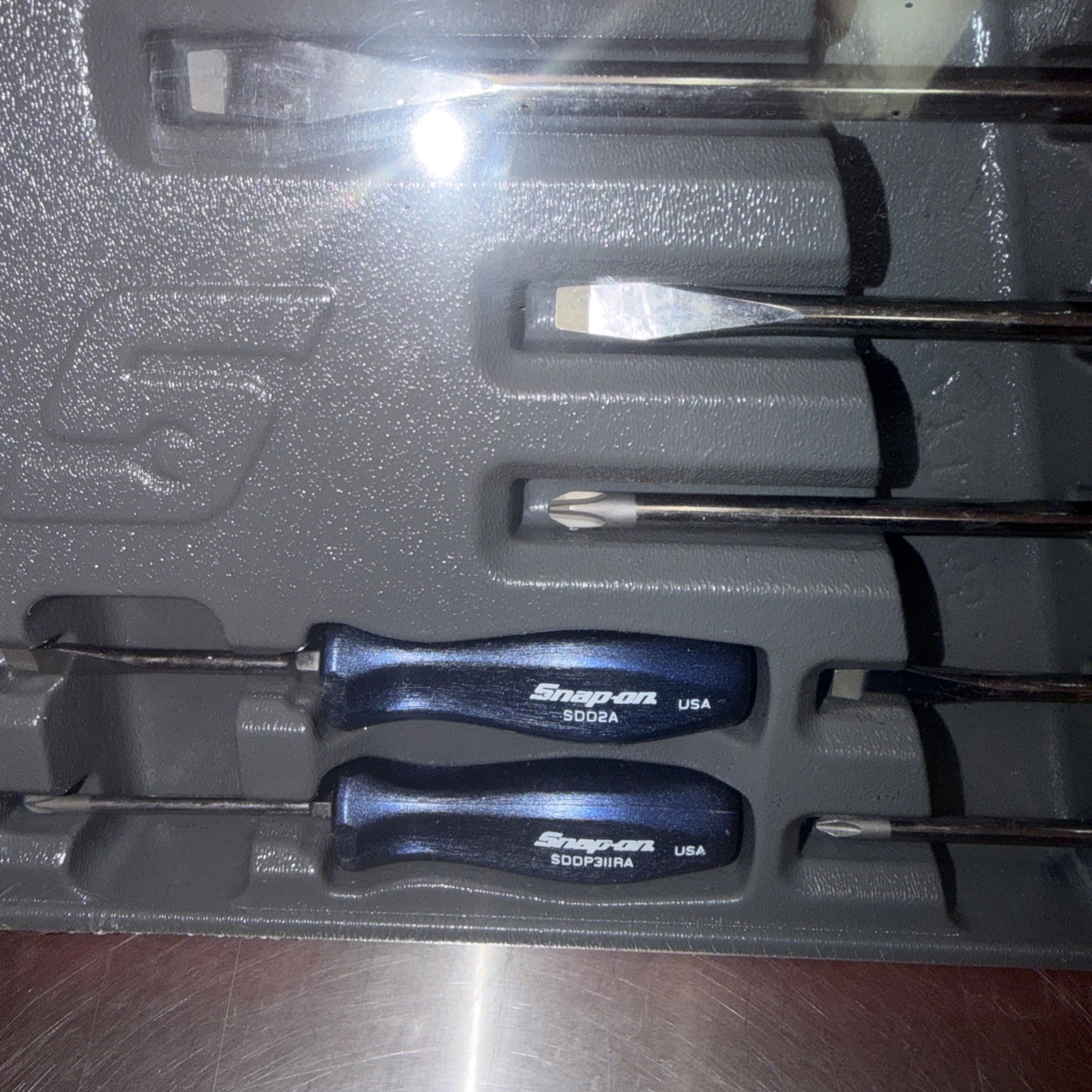 SNAP ON TOOLS USA 7Pc PWR BLUE Hard Grip Combination Screwdriver Set SDDX70AMB!