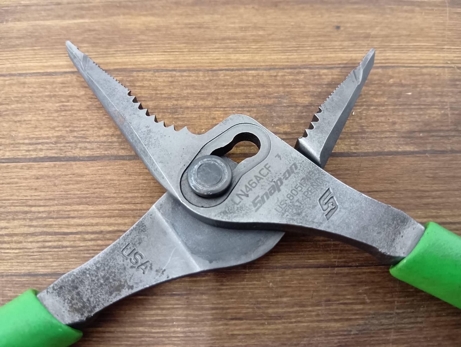 SNAP ON 7″ Soft Grip Long Nose Slip Joint Pliers LN46ACF USED