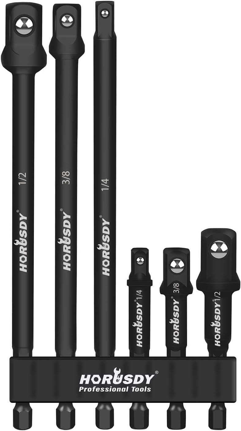 Versatile 6-Piece Sockets Adapter Set – 1/4″, 3/8″, 1/2″ Drives – Chrome Steel