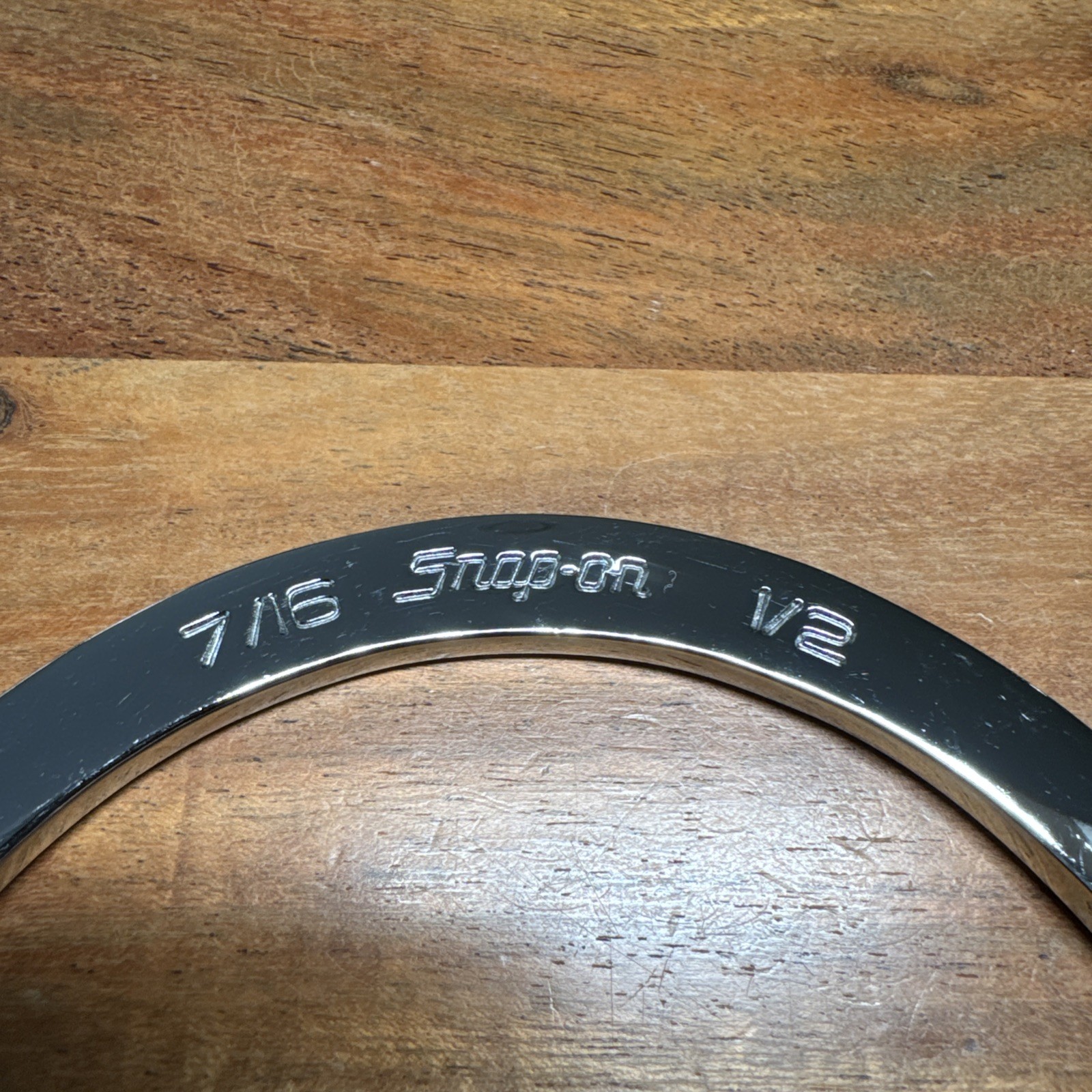 Snap On 7/16 X 1/2 Sae Hatf Moon Box End Chrome Wrench CX1416