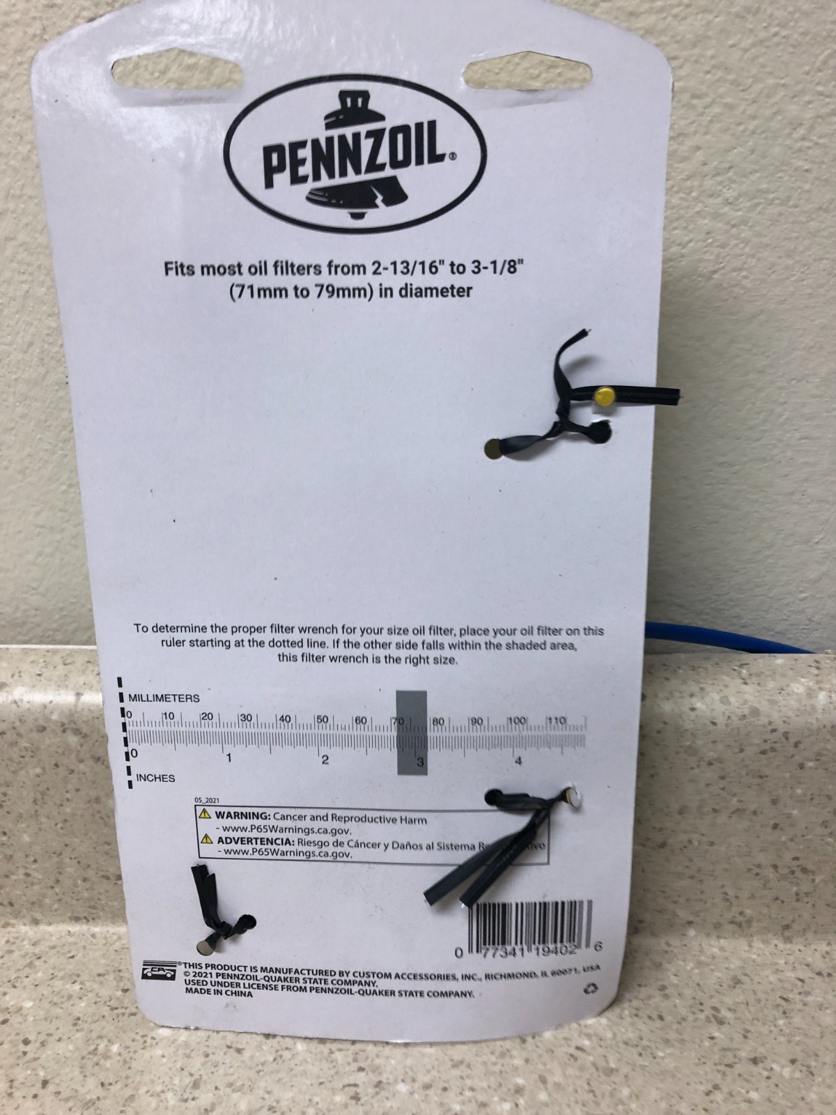 Pennzoil Strap Oil Filter Wrench 2-13/16 in.