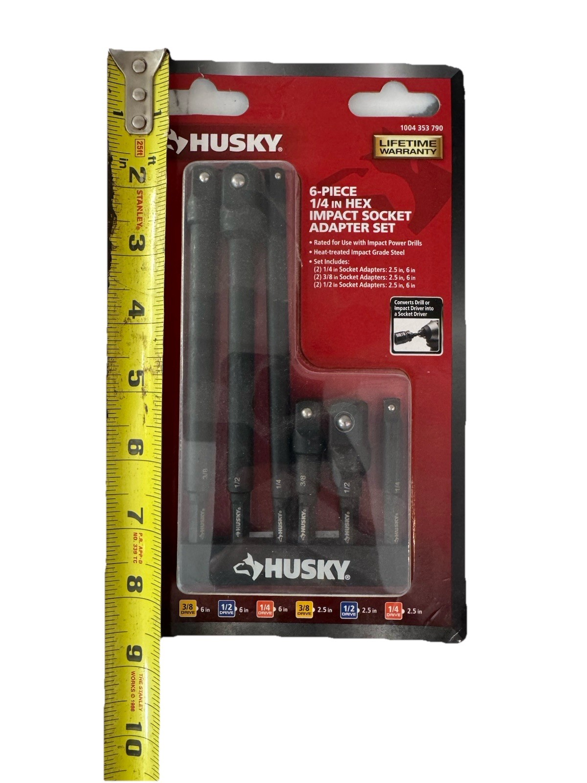 Husky 6 Piece 1/4″ Hex Impact Socket Adapter Set