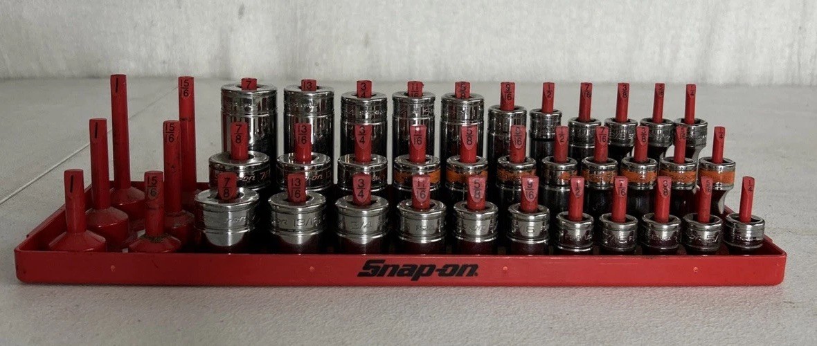 Snap-On Socket Set 7/8 Thru 1/4 sockets of three different depths ￼￼Three Sizes