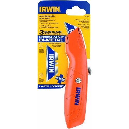 IRWIN 2082300 Hi-Visibility Retractable Utility Knife, 6.5 Inch